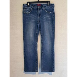 Y2K LV Jeans USA(Angels Jeans) Size 13/14 McBling Rhinestone Bootcut Jeans